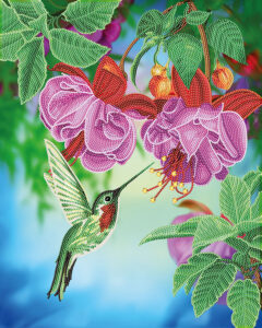 Image of Crystal Art Large Framed Kit Hummingbird