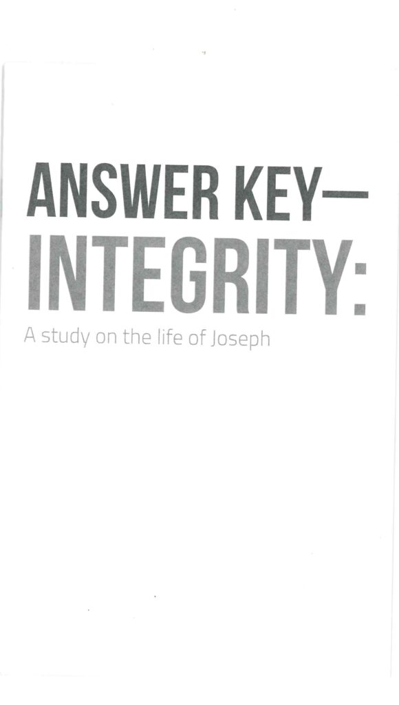 Image of Integrity Answer Key