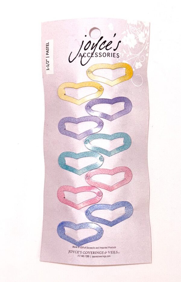 1.5" Heart Snap Clip - Assorted Pastel 270 0074 0