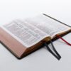 NKJV Reference Bible, Center-Column, Premium Goatskin Leather, Brown - Image 3