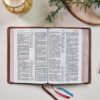 NKJV Reference Bible, Center-Column, Premium Goatskin Leather, Brown - Image 4
