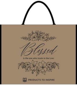Image of Blessed: Brown Burlap Gift Bag -19x16x5.5″ LW Branded