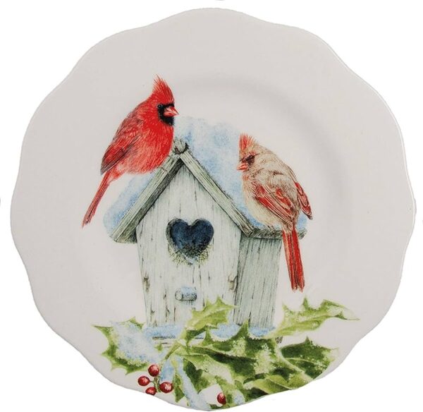 Cardinal Birdhouse Plate set of 3 356 0123 1