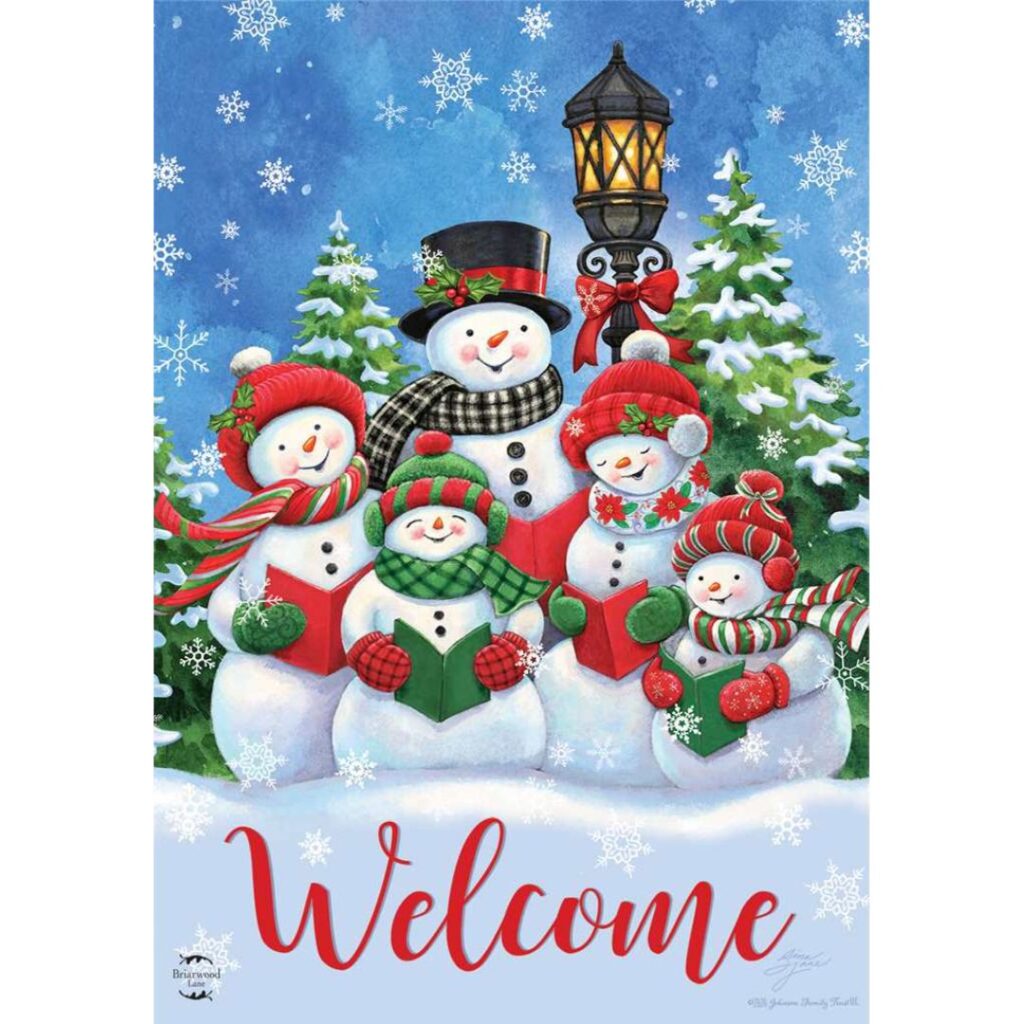 Image of Caroling Snowmen- Garden Flag