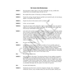 Image of He Came into Brokenness- Script