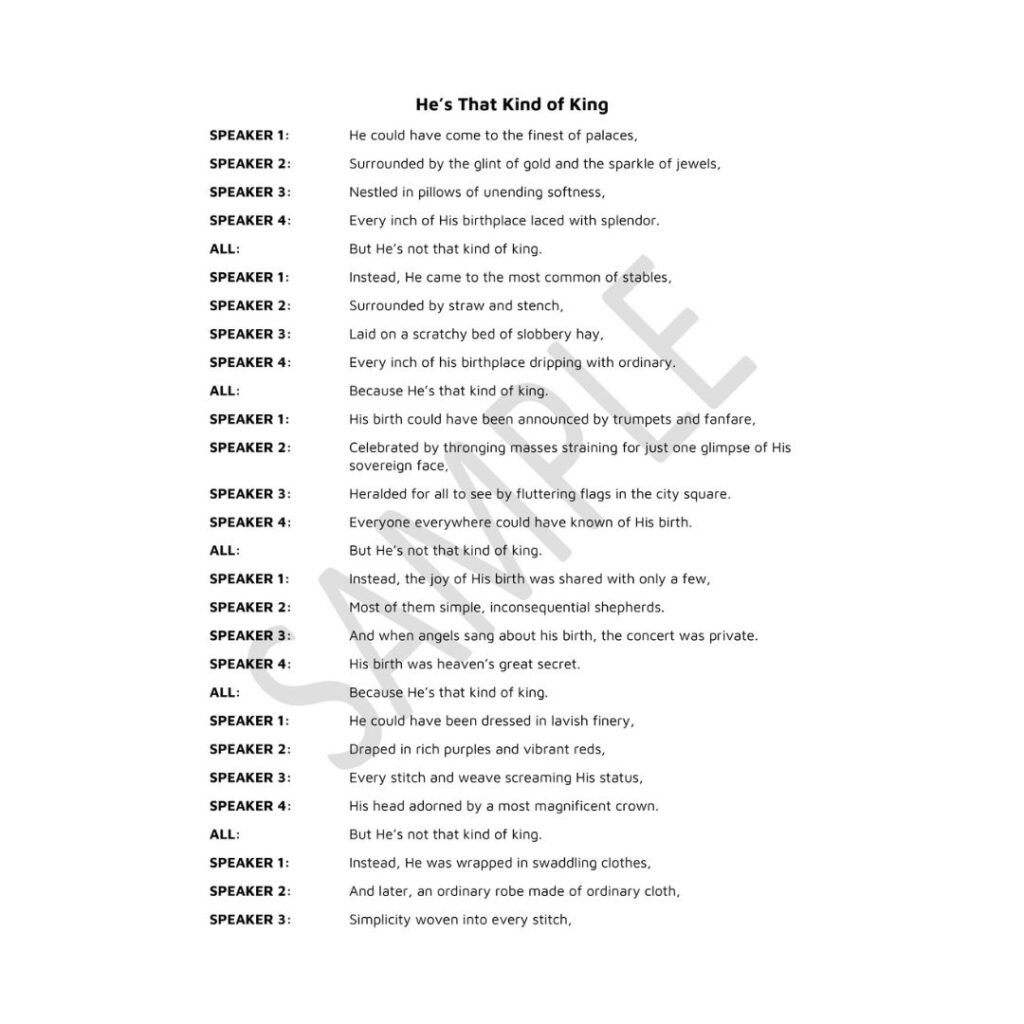 Image of He’s That Kind of King- Script