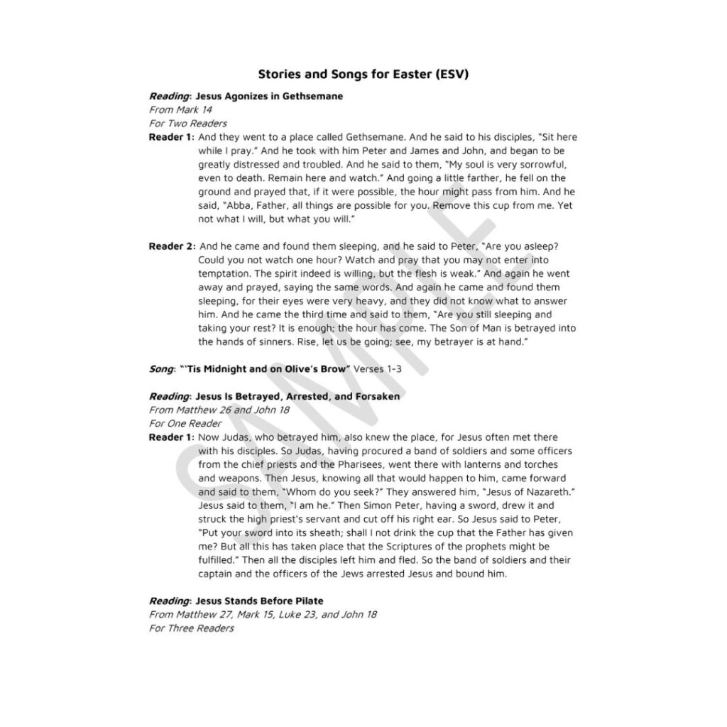 Image of Stories and Songs for Easter (ESV) – Script