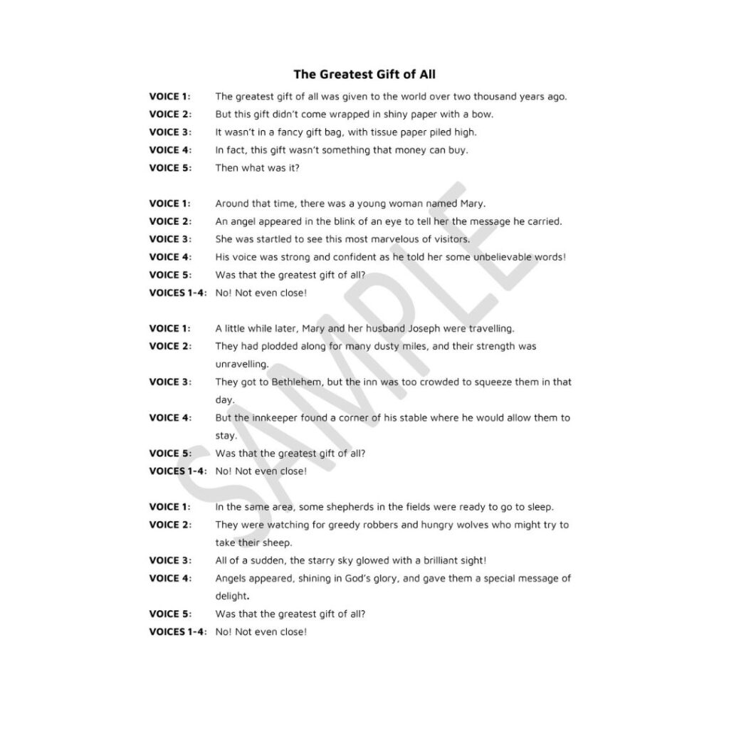 Image of The Greatest Gift of All- Script