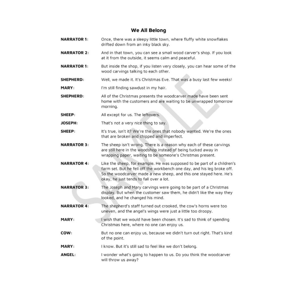 Image of We All Belong – Script