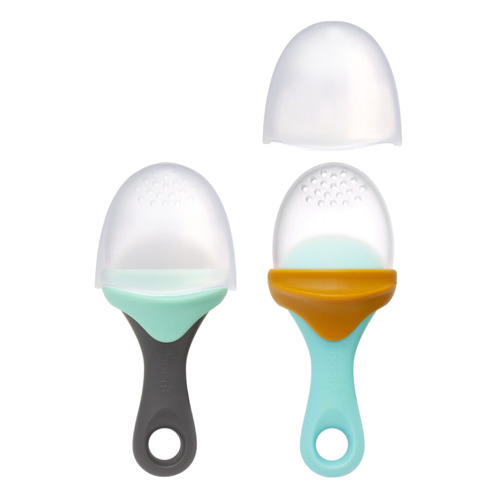 Image of Pulp Silicone Feeder 2 Pk Mustard/blue and Mint/Gray