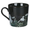 Strength and Dignity Black Floral Ceramic Coffee Mug - Proverbs 31:25 - Image 2