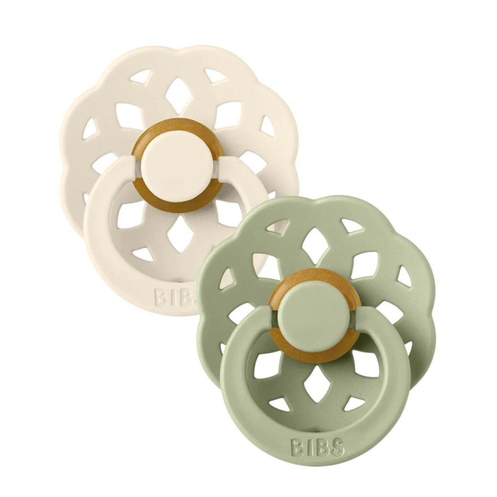Image of Bibs Pacifier Boheme 0-6 Months – Ivory/Sage