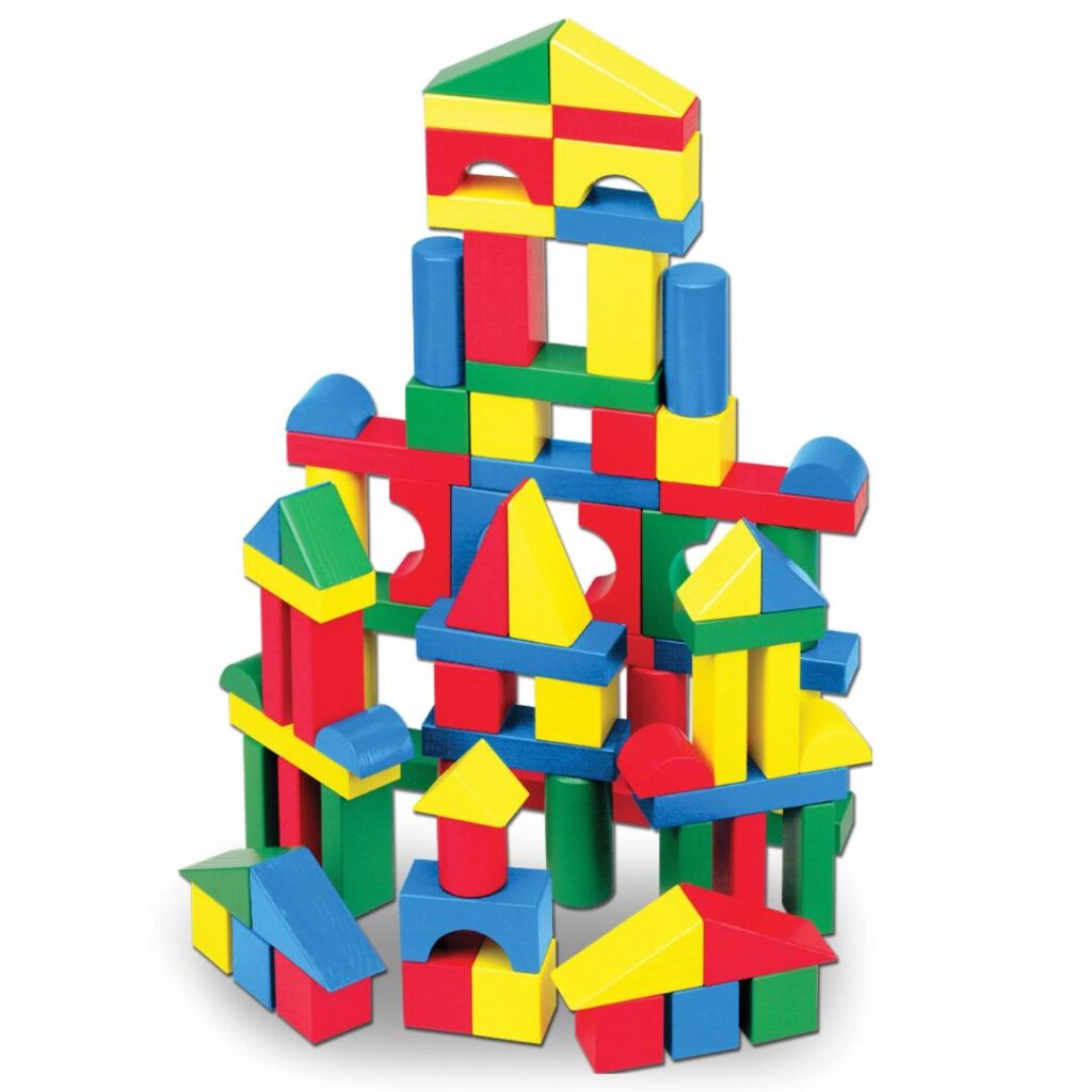 Image of 100 Piece Wood Blocks Set