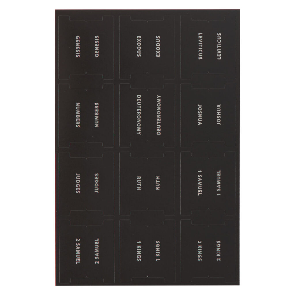 Image of Bible Indexing Tabs Black w/Silver Foil