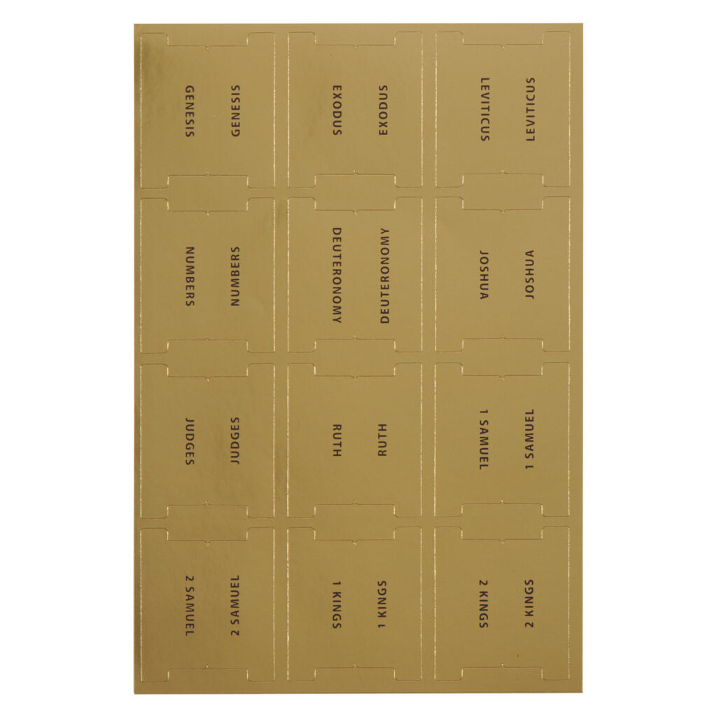 Image of Bible Indexing Tabs Gold Foil w/Black Print