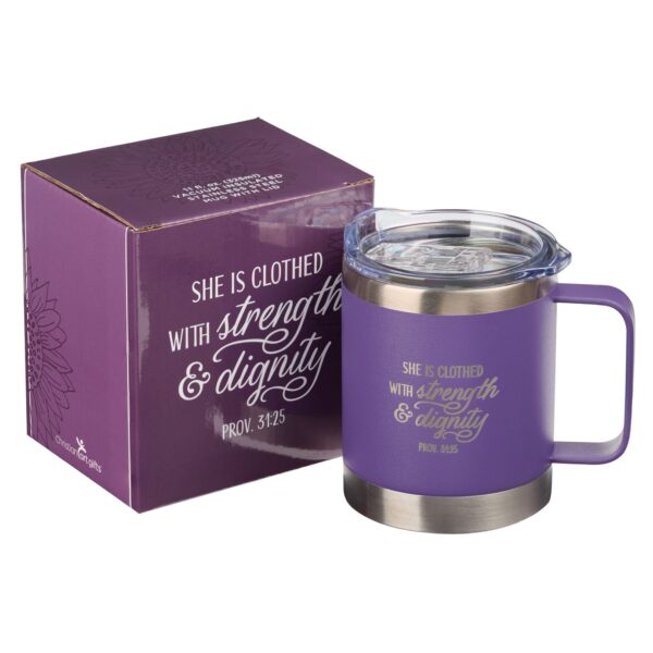 Strength & Dignity - Purple Stainless Steel Mug - 11oz 125 1067 2