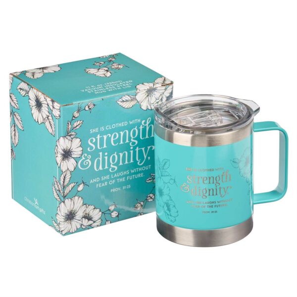 Strength & Dignity - Teal Stainless Steel Mug - 11oz 125 1068 2