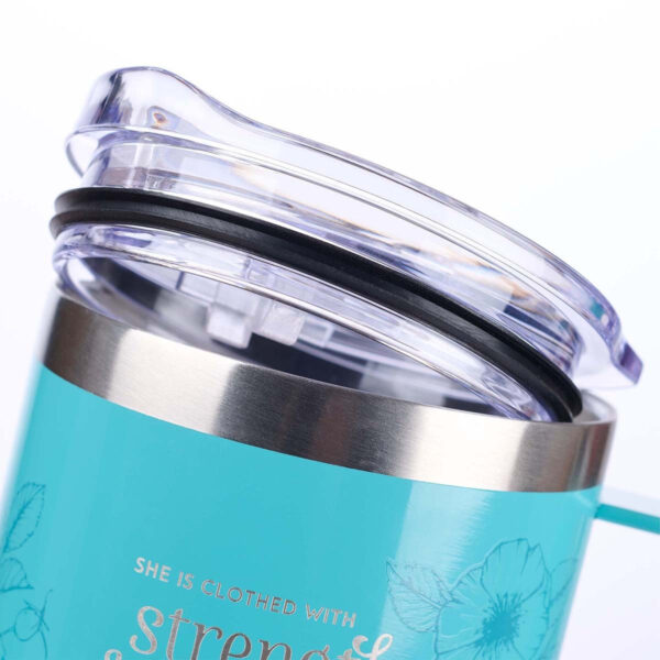 Strength & Dignity - Teal Stainless Steel Mug - 11oz 125 1068 3