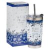 Blue Floral Stainless Steel Mug - Be Still and Know - 18 oz - Image 3