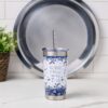Blue Floral Stainless Steel Mug - Be Still and Know - 18 oz - Image 5
