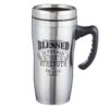 Silver Stainless Steel Travel Mug - Blessed is the Man - 16 oz - Image 2