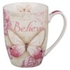 Believe Pink Butterfly Coffee Mug - Mark 9:23 - Image 2