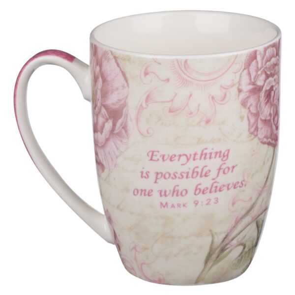 Believe Pink Butterfly Coffee Mug - Mark 9:23 125 1079 1