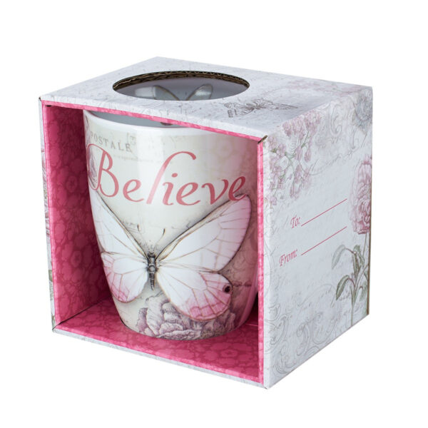 Believe Pink Butterfly Coffee Mug - Mark 9:23 125 1079 2