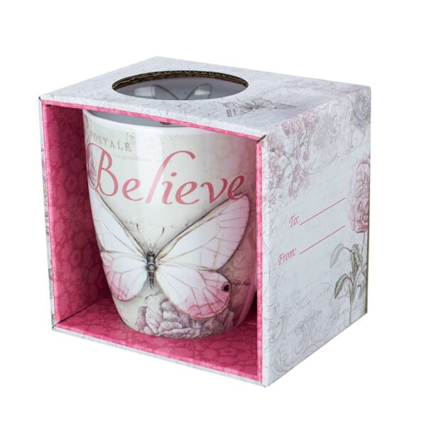 Believe Pink Butterfly Coffee Mug - Mark 9:23 125 1079 3