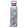 Water Bottle SS Teal Flowers His Grace is Sufficient 2 Cor. 12:9 - Image 2