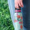 Water Bottle SS Teal Flowers His Grace is Sufficient 2 Cor. 12:9 - Image 5
