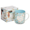 Mug My White/Teal Floral Grace is Sufficient 2 Cor 12:9 - Image 3