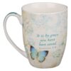 Mug Teal Butterfly Grace Eph. 2:8 - Image 2