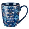 Mug Blue Floral Desire of Your Heart Ps. 20:4