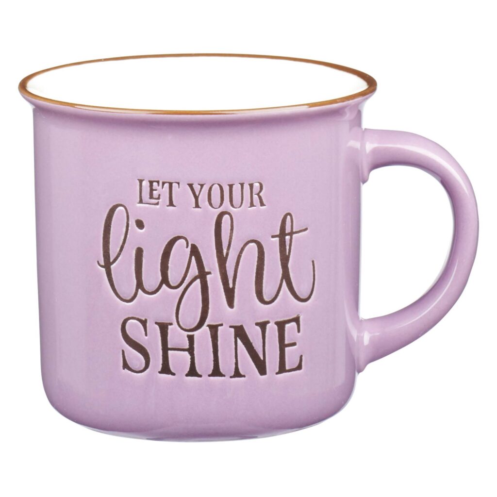 Image of Mug Camp Purple/White Let Your Light Shine