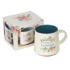 Mug Stoneware Blue/White Floral Grandma - Image 3