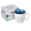 Mug Blue/White Floral Sweet Friendship Prov. 27:9 - Image 3