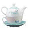 Tea for One Blue Butterfly Grace Eph. 2:8 - Image 2