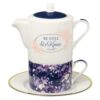 Tea for One Purple Floral Be Still Ps. 46:10
