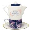 Tea for One Purple Floral Be Still Ps. 46:10 - Image 2