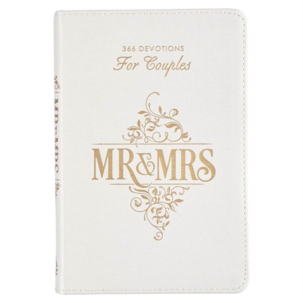 Mr. & Mrs. 366 Devotions for Couples White Faux Leather Devotional 126 0078 0