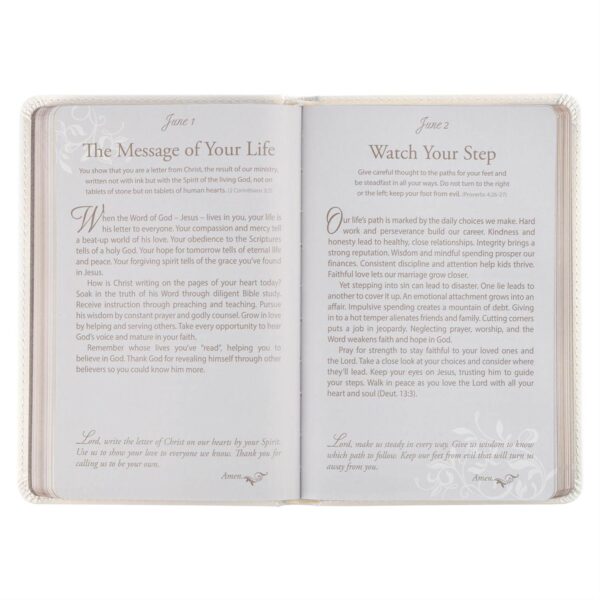 Mr. & Mrs. 366 Devotions for Couples White Faux Leather Devotional 126 0078 5 1