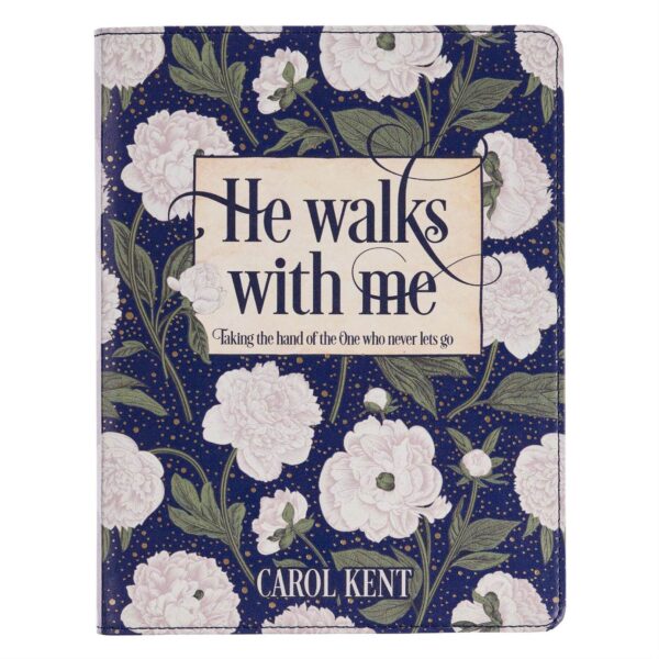 Devotional He Walks with Me White Floral Faux Leather 126 2995 0