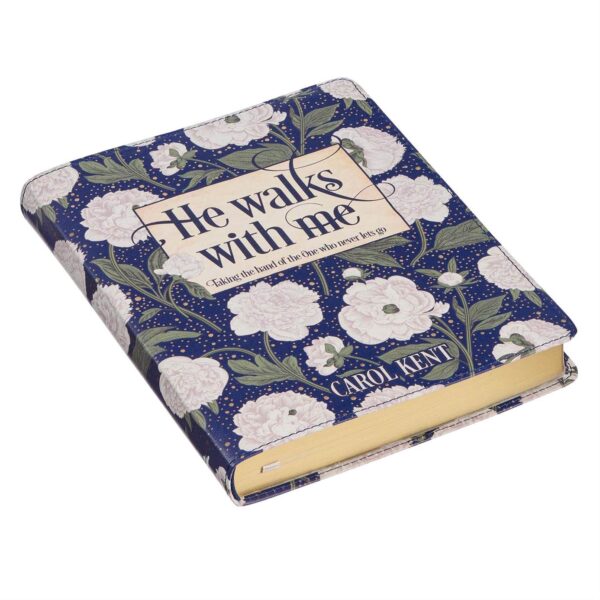 Devotional He Walks with Me White Floral Faux Leather 126 2995 3