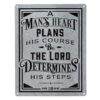 Plaque A Man's Heart Vintage Metal Sign - Proverbs 16:9 - Image 2