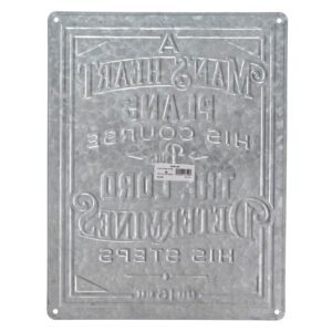 Image of Plaque A Man’s Heart Vintage Metal Sign – Proverbs 16:9