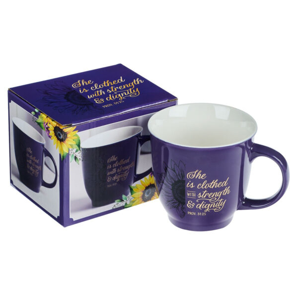 She is Clothed with Strength & Dignity Purple Mug - Image 3