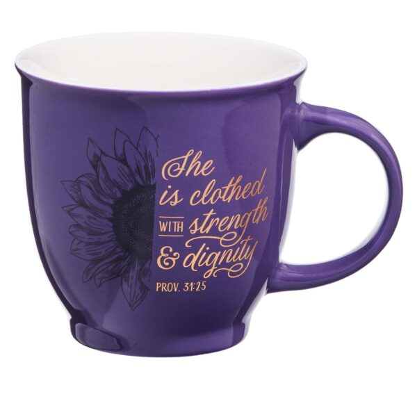 She is Clothed with Strength & Dignity Purple Mug - Image 4