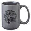 Be Strong Lion Gray Coffee Mug - Joshua 1:9 - Image 2