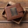 Brown Genuine Leather Wallet w/Brass Inlay - Jeremiah 29:11 - Image 3